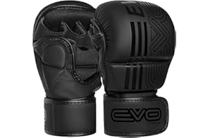 EVO Fitness Gants MMA Hommes Femmes Cuir Sparring Karaté Grappling Muay Thai Gants Arts Martiaux Formation Cage Fighting Gants Boxe Combat Sports Punching Mitaines Taekwondo