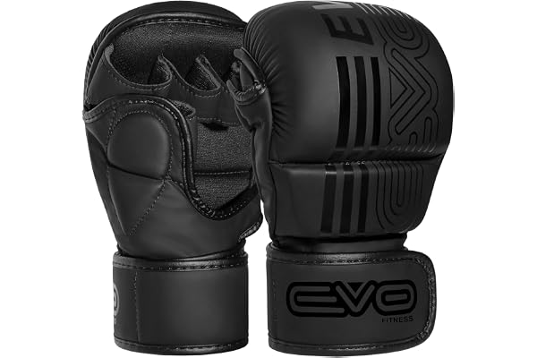EVO Fitness Gants MMA Hommes Femmes Cuir Sparring Karaté Grappling Muay Thai Gants Arts Martiaux Formation Cage Fighting Gants Boxe Combat Sports Punching Mitaines Taekwondo