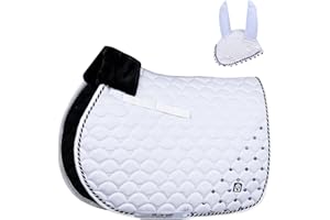 GALLOP SHOP Numnah Jewel Umbrella Style Saddle Pad / Horse Cloth (White, Cob/Pony)