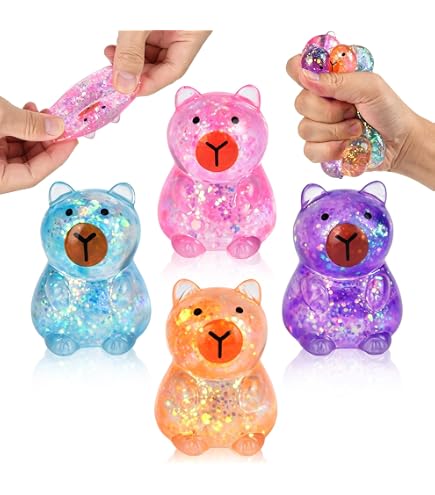3 Stück Capybara Squeeze Toy, Kugelfisch Stressball, Capybara Stress Spielzeug, Squishy Squeeze Spielzeug, Fidget Toys Squishies, Anti Stress Spielzeug für Lernspielzeug Kinder Erwachsene Geschenke