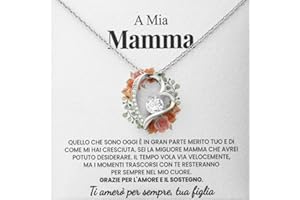 Luna Jewel Idea Regalo Mamma Collana oro o argento, con cofanetto led e messaggio, ciondolo donna, gioielli, per lei, idee compleanno, madre, festa della mamma