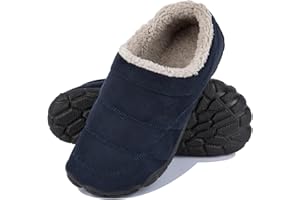 Ranberone Zapatillas Casa Hombre Invierno Cerradas Pantuflas de Exterior Antideslizantes Cálido Forro Impermeable Zuecos Zapatillas de Casa Talla 40-50 EU