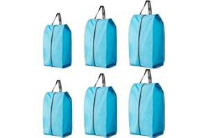CJWLKJ 6Pcs Multi-Size Travel Shoe Bags Portable Travel Gifts Shoe Organizer with Zipper Closure, Waterproof Nylon Shoe Storage Organizer with Handle Travel Bags for Men and Women, Blue
