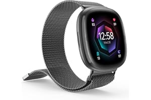 ORROKER Compatibile con Cinturino Fitbit Versa 4/Sense 2 e Sense/Versa 3, Forte Cinturino in Metallo di Maglia Milanese in Acciaio Inossidabile con Magneti Sostitutivo per Polso per Donne e Uomini