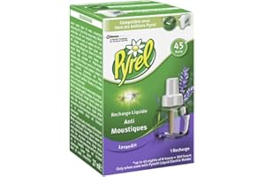 Pyrel Recharge pour Diffuseur Électrique Liquide, Anti-Moustiques, Senteur Lavande, 45 Nuits, Insecticide