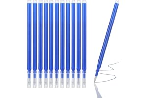 ITECHNIK 12 zapasowych wkładów, pointe 0,7 mm, bleues, kompatybilne z PIlot Frixion, wymazywalne pióro kulkowe, tusz termoczuły, wymienny wkład
