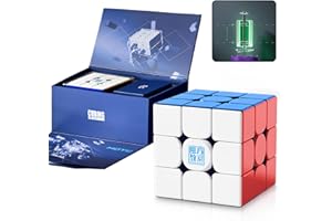 TUNJILOOL Moyu Super RS3M V2 2023 MagLev powlekana promieniowaniem UV kostka 3 x 3 prędkości (magiczne ubrania), magnetyczna kostka szybkościowa bez naklejek Maglev Puzzle magiczna zabawka podróżna