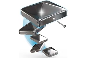 TOOLCORE® 5x Pfostenkappen 9x9cm Edelstahl [Perfekter Schutz] inkl. Edelstahl Schrauben - Rostfreie Abdeckkappen für Zaunpfosten Kappen für Holzpfosten, massive Pfostenabdeckung
