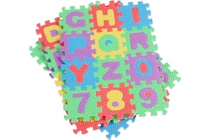 Zerodeko Baby Play Mat Jigsaw Mat Puzzle Mat 36PCS Number Alphabet Mat for Kids Puzzle Floor Alphabet Mats Bedroom Play Number Mat Reusable Educational Toys Pad Baby Mats for Floor Play