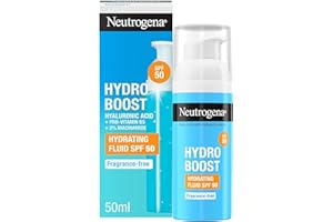 Neutrogena Hydro Boost Fluido Hidratante SPF 50 (1 x 50 ml), crema solar 50 de uso diario con ácido hialurónico y 2% niacinamida, protector solar hidratante de amplio espectro