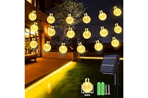 UNIHOH Solar String Lights, 59Ft 100 LED Globe String Lights, Solar Fairy Garden Lights Waterproof 8 Modes Indoor Outdoor Balcony Lights for Christmas, Patio, Gazebo and Wedding Decor (Warm White)