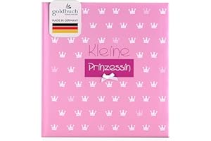 goldbuch 15087 Babyalbum Kleine Prinzessin, 30 x 31 cm, Baby Fotoalbum mit 58 weißen Blankoseiten & 4 illustrierten Seiten und Pergamin-Trennblättern, Kunstdruck mit Relieflack & Accessoires, Rosa