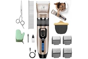 Gooad Cat Clippers for Matted Hair, Cat Grooming Kit, Cordless Cat Shaver for Long Hair, Low Noise Paw Trimmer, Cat Hair Trimmer for Grooming,Quiet Pet Hair Clippers Tools for Cats Dogs (Gold)