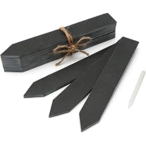 20 Étiquettes Plantes En Ardoise KINGLAKE 15x2cm - Avec Stylo - Jardin Potager