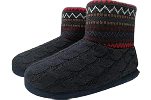 KuaiLu Zapatillas Casa Bota Hombre Invierno Calientes Interior Peluche Lana Cerradas Pantuflas Espuma de Memoria Comodas Antideslizante Interior Botines