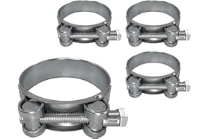 DIFORMA Paquete de 4 abrazaderas de tubo reforzadas fuertes de 68 a 73 mm, abrazaderas de manguera de tubo de acero galvanizado (4 piezas, 68 a 73 mm)