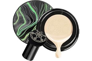 VISVIC Mushroom Head Air Cushion CC Cream, BB Cream, Oil Control /Moisturizing, Foundation Concealer Makeup Base, Nude Matte Concealer BB Cream Makeup Base Long Lasting with Mushroom Sponge (Ivory)