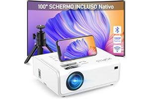 【6D/4P Keystone Elettrico】Proiettore 5G WiFi Bluetooth, VOPLLS 12000L Proiettore Portatile 4k Supporto 1080P Nativo, ±50°Zoom, PPT, Videoproiettore Home Cinema per TV Box/USB/PC/iOS/Android.