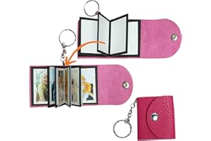 UNIQICON Mini Portachiavi con Foto, Fai da te con Piccole Foto in Pelle, Mini Album Fotografico Personalizzato, Piccolo Portachiavi Album, Portachiavi Personalizzato con Immagine, Regalo per Famiglia Amico