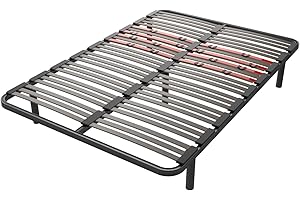 LA WEB DEL COLCHON Somier con Patas Multiláminas Regulador 135 x 190 x 5 cm – Base de Cama Adaptable con Reguladores de Firmeza, 5 Patas Incluidas