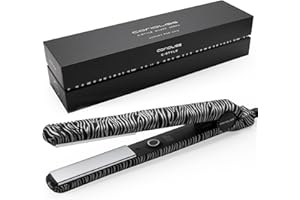 Corioliss C-Style | Plancha del Pelo | Placas de Titanio | Control de Temperatura 165º-220º | Iónica Antifrizz | Alisado y Ondas | Calentamiento 30 Seg | Cable Giratorio | Zebra Silver