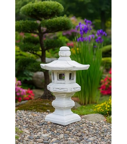 Lanterna Solare Pagoda Giapponese 26 Cm – Statua In Resina Con Luce LED Calda – Impermeabile Per Giardino, Prato, Terrazzo – Decorazione Zen Da Esterno, Regalo Da Giardino - 2