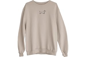 PURPLE PRINT HOUSE Dachshund Sweatshirt Jumper Unisex Mens Womens Sausage Dog Puppy Gifts Walking Clothes Owner Gift Idea for Christmas Autumn Sweater