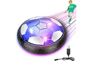 Moocuca Balón Fútbol Flotante, Air Power Soccer Recargable, Balon Futbol Luminoso con Led para Niños Niñas, Hover Ball Balones Futbol Flotante para Interior y Exterior, Juguetes de Futbol para Niños