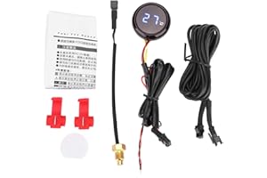 ‎QQMORA Wassertemperaturanzeige Digitales Thermometer Wassertemperaturanzeige Anzeige Kompatibel mit Motorrad(Blaues Licht)
