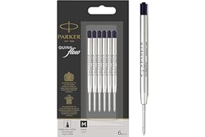 ‎PARKER Parker Kugelschreiberminen | mittlere Spitze | schwarze QUINKflow Tinte | 6 Ersatzminen für Kugelschreiber