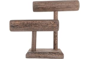 IMIKEYA Expositor de joyas de madera en forma de T de 2 niveles, soporte para collar, organizador de joyas, soporte para escaparate en casa