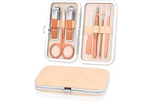 LIFHAP Maniküre Set – Edelstahl Nagelknipser & Nagelhautentferner – 7-in-1 Pediküre Set mit Nagelhautschere, Cuticle Remover für eingewachsene Zehennägel und dicke Nägel (Roségold)