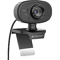 Zebronics Zeb-Crystal Pure Web Camera with 3P Lens,Built-in Microphone,Auto White Balance,Night Vision and Clip on Design (Black)