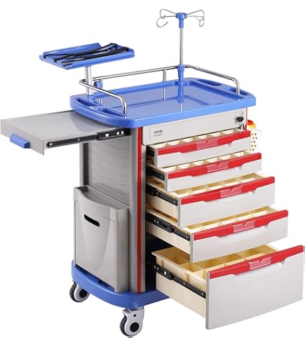 Carrello Da Laboratorio VEVOR - 3 Ripiani, Acciaio Inox, 181kg Portata