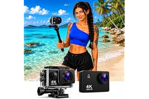 4K Action Camera 16MP with WiFi, 170° Wide Angle, Memory Card Support, Essential Accessories, for Vlogging and YouTube (Dark