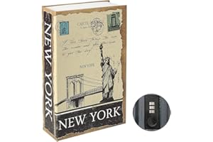 Parrency Buchsafe mit Zahlenschloss, versteckter Safe Lock Box, groß, Medium, 22 x 15 x 3.8 cm - Medium, Newyork, SBH-MM-M008