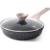 Kordisen Nonstick Induction Frying Pan with Lid 24 cm, Healthy and | Non-toxic, healthy, induction compatible, heat resistant