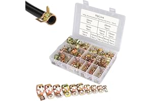 ALITAMEI 100 Stück Schlauchschellen, 6-22mm Schlauchfeder Federklemmen, Kraftstoffleitung Federbandschellen, Benzin Rohrschellen Set für Luftschlauch, Wasserleitung