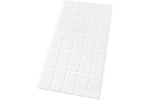Adsamm® / 50 x feltrini autoadesivi ultrasottili/Bianco / 20x20 mm/Quadrato/piedini per mobili in feltro extra fine da 1.5 mm di spessore/pad protettivi per arredi
