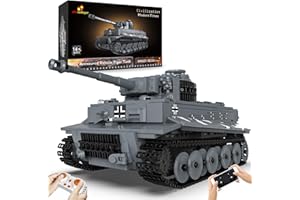 JMBricklayer Panzer Bauset für Erwachsene und Jungen - WW2 Military Tiger Panzer Modellspielzeug, bewaffnetes Baufahrzeug Set 61501