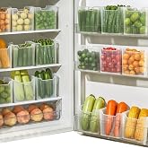 Fridge Organizer Fridge Organizer Transparent 12.5 x 11 x 9 cm | Fridge Organizer 6 Pcs Dishwasher Safe for Refrigerator and