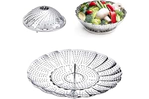 Eruinfang Gemüsedämpfer,Edelstahl Dampfkorb Dampfgarer Einsatz für Meeresfrüchte Gemüse,Eier, Fleisch Cooking(14 bis 23.5 cm)