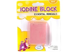 HAPPYPET Happy Pet Mini Bird Iodine Block Natural Essential Mineral Supplement Nutrient Rich Vitamin Boost Safe Non Toxic Effective Long Lasting Cage Pet Treat
