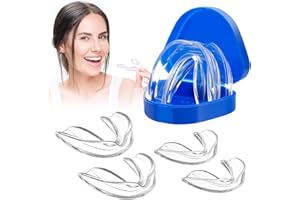 XIEXIENI Kit de Protección Dental 6Pcs, Ferula Descarga Bruxismo, Ayuda a Reducir los Ronquidos, Prevenir el Bruxismo, Férula Dental de Descarga, Protector Bucal Para Dormir, Material de Calidad Alimentaria