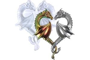 KUNYEAH Heart Dragon Silicone Mold Animal Resin Mold Large Animal Statue Making Epoxy Mould DIY Craft Casting Mold for Gift Home Office Wall Hanging Decor
