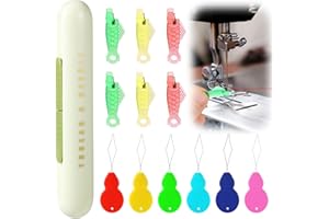 LASUROA Kit de Enhebrador de Agujas de Coser a Mano, Enhebrador de Agujas de Coser Enhebrador de Agujas 2 en 1 Enhebrador Automático de Fácil Inserción para Coser Tejer Acolchar y Manualidades