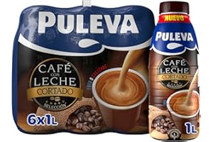 Café con Leche Puleva Cortado botella 1L - Pack 6 unidades