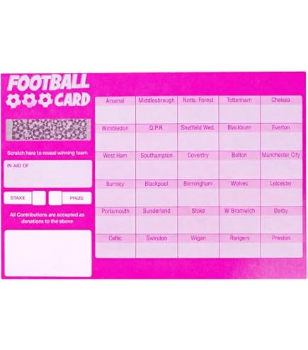 Thomas & Anca Club Supplies Ltd Football Fundraising Cards 20 Teams