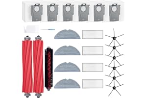 Loveco Accessoires de Rechange compatibles avec Roborock S7 MaxV Ultra,S7 Pro Ultra,2 Brosse Principale, 4 filtres, 6 brosses latérales, 4 serpillères, 6 Sacs à poussière, 1 Outil de Nettoyage