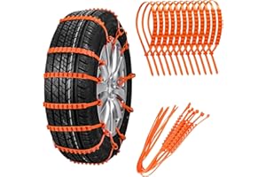 RYFPDML 20Pcs Reusable Anti Snow Chains, Universal Adjustable Emergency Snow Tire Chains Non-Slip Cable Tie Snow Mud Chains for SUV Pickup Trucks